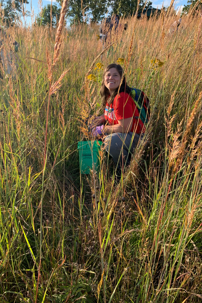 Lisa during a seed collection event at the Table Bluff Segment.