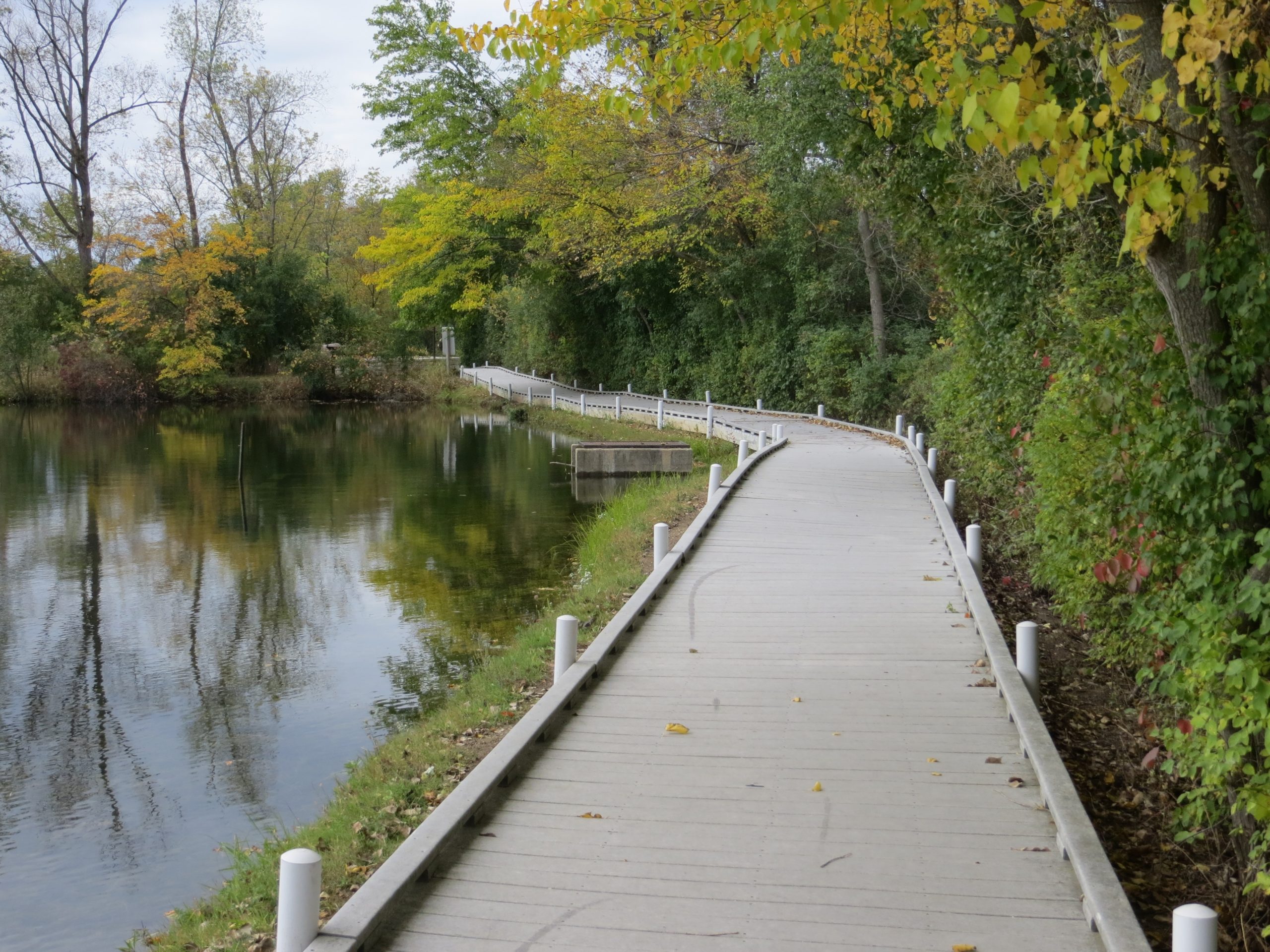 The boardwalk along the Bark River in Delafield