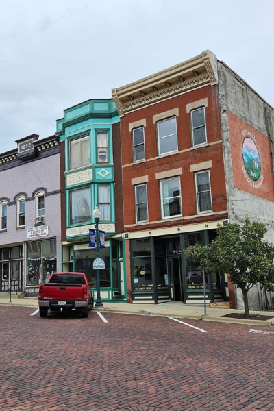 Buildings in Evansville's historic downtown.