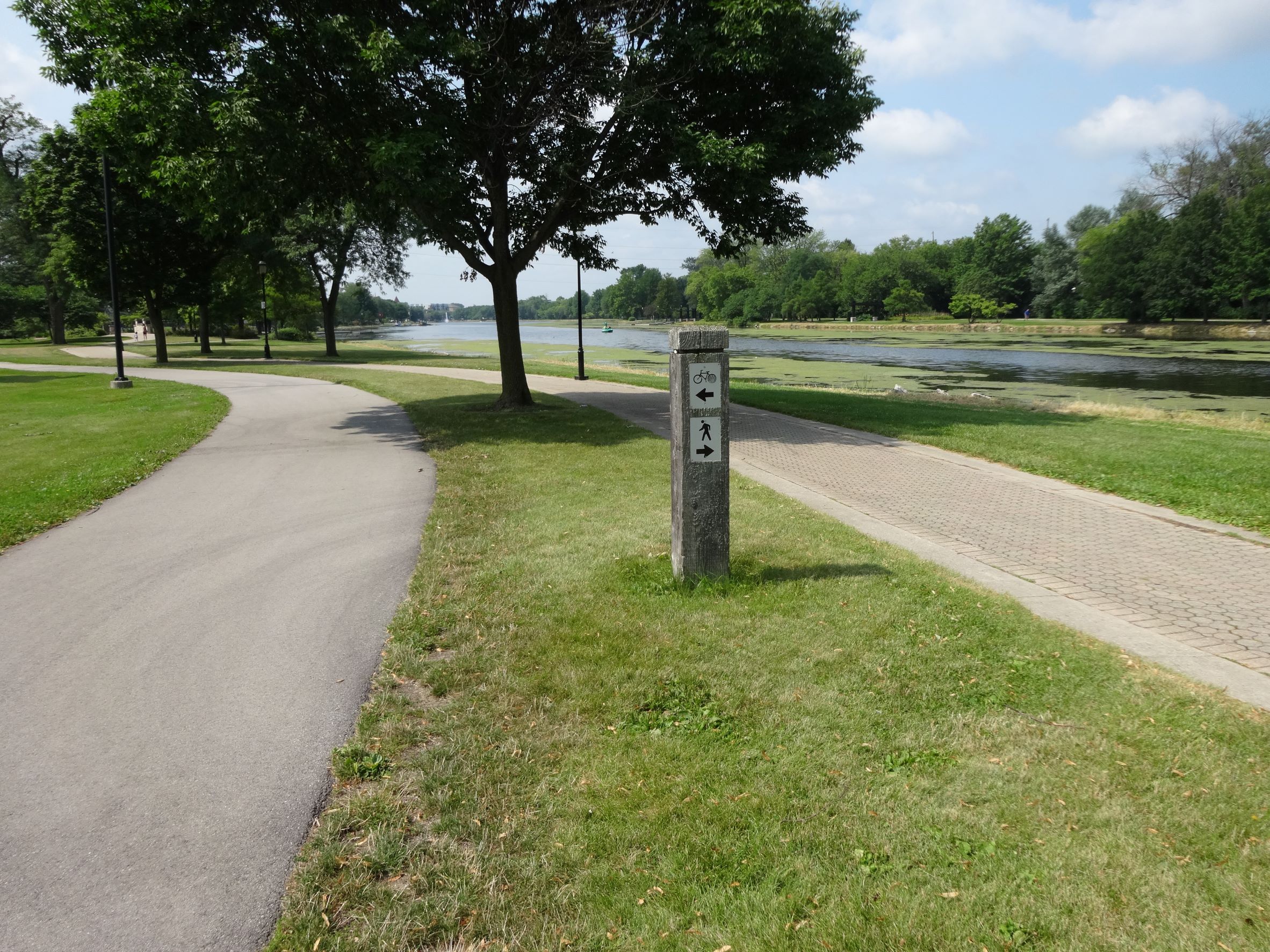 Separate walking and biking paths are at Frame Park.