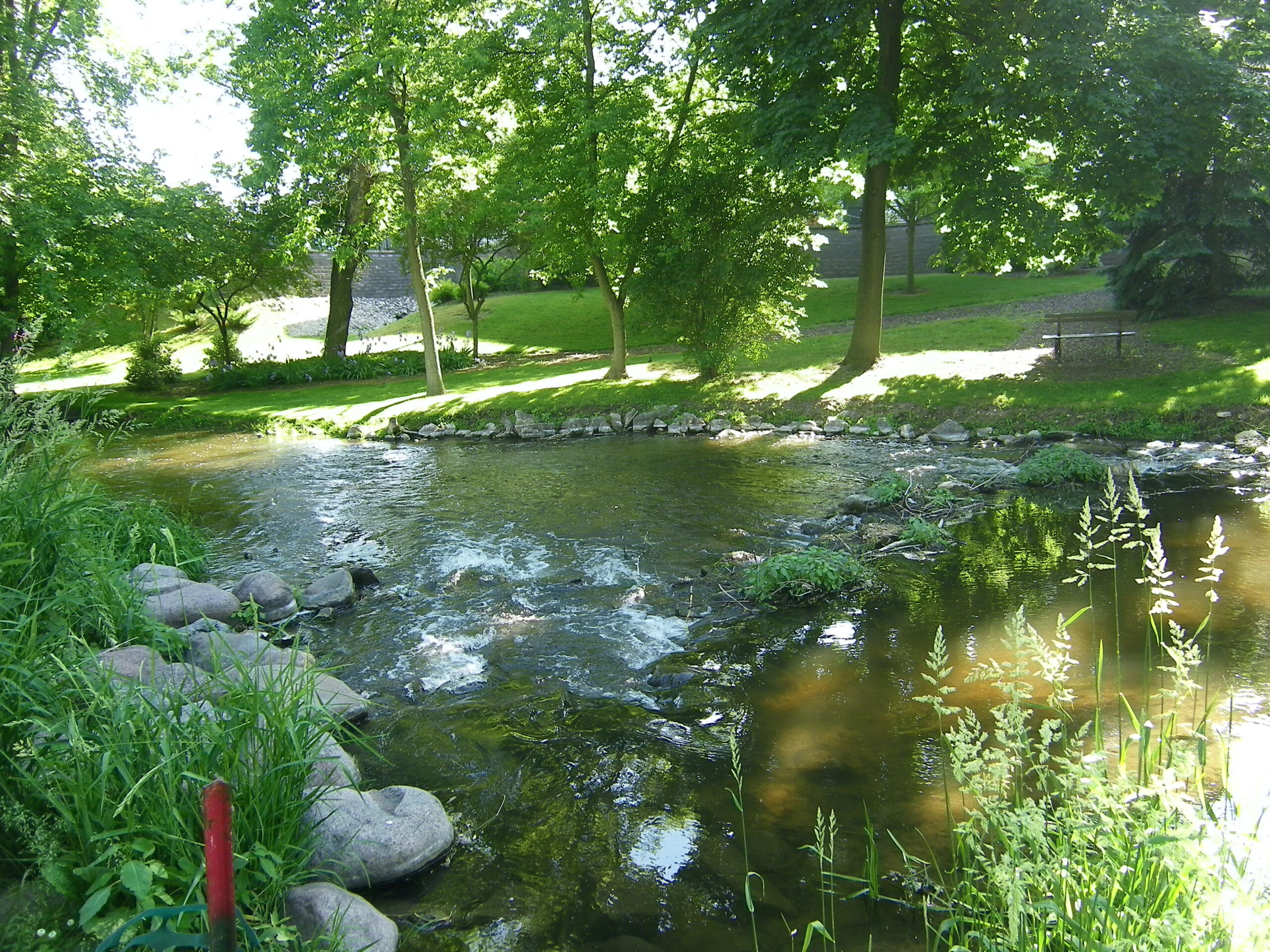 A scenic view of the Bark River along the IAT in Hartland.