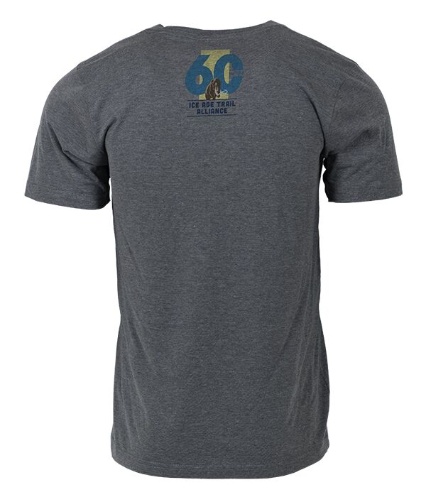 Mens Ice Age Trail Alliance annual 2018 Monty outdoor t-shirt grey back ...