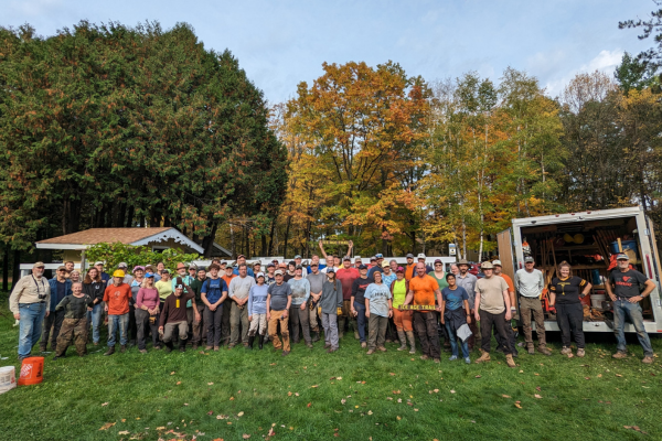 152 volunteers donated 4,388 service hours to the final Rib Lake MSC project, allowing for the grand re-opening of the Rib Lake Segment! Photo by Dave Caliebe.