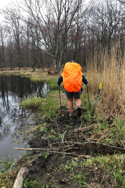 Staying dry on the Trail is a skillset of its own. Photo courtesy of Arlette Laan.